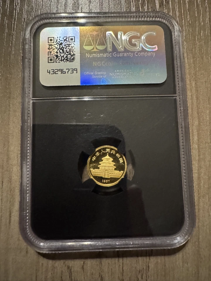 1987S China Panda G5Y MS 69 1/20 oz Gold UnVaulted by VaultBox - Image 2 of 3