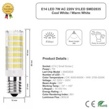 Image of E14 3W 5W 7W LED Bulb Small Screw Cool Warm/Cool/Neutral White Light for Kitchen