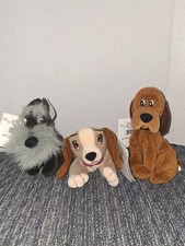 Disney Lady  the Tramp Bean Bag Plush Animal Set of 3. Jock, Trusty And Lady