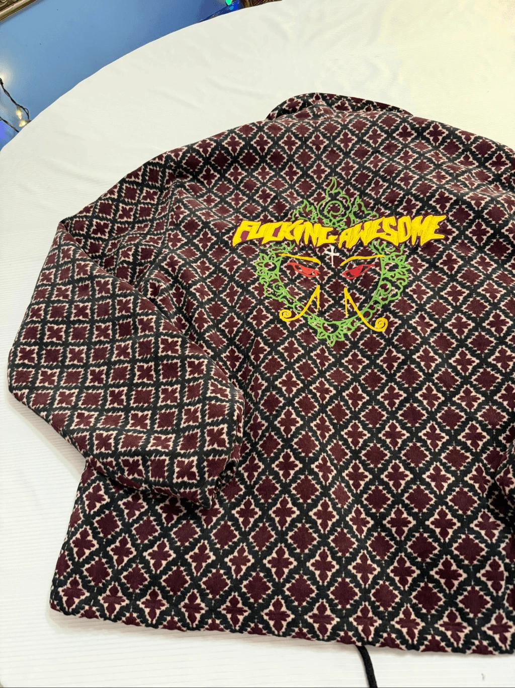 F*cking Awesome Embroidered Eyes Coaches Jacket Size XL See Measurements - product detail image 11