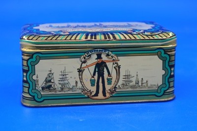 Walter Messmer Vintage Kaffeedose Hamburg Hafenmotiv Blechdose rechteckig