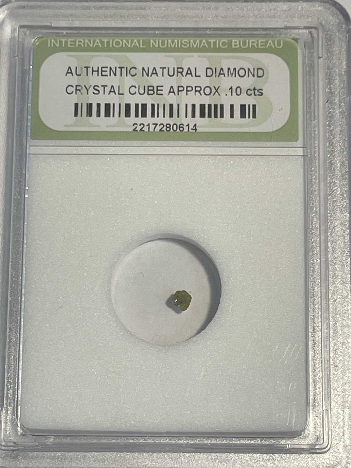 Authentic Natural Diamond Crystal Cube .10 cts in INB Slab