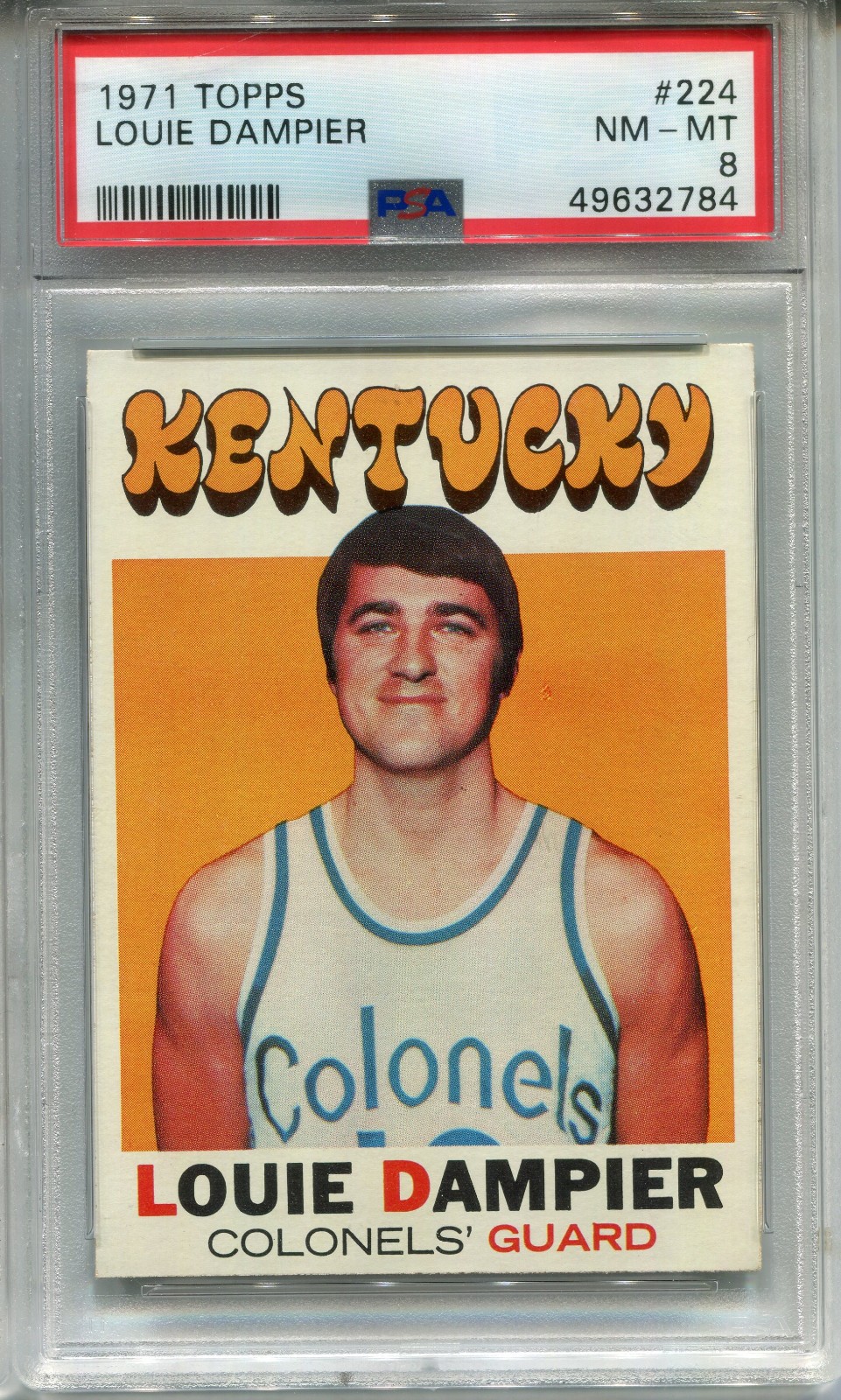 1971 Topps #224 Louie Dampier Rookie PSA 8 NM-MT Kentucky Colonels