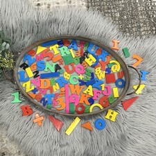 Vintage Alphabet Fridge Magnets Lot Of 111 Pieces Assorted Letter-Number-Shape