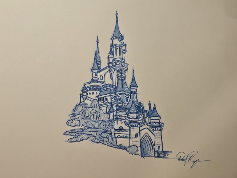 Disneyland Paris Sleeping Beauty Castle 'Le Chateau de la Belle Drawing/Sketch