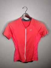 Velocio Women's Cycling Jersey Large Orange Zip Racing Biking A22
