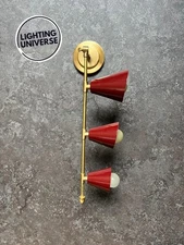 Adjustable Brass Wall Light: Vertical Vanity Sconce Handmade Lamp Halloween Gift