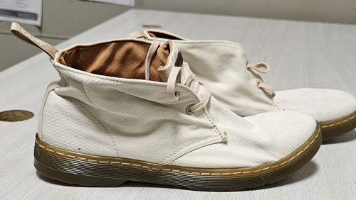 MENS DR MARTENS MAYPORT CREAM CANVAS CHUKKA BOOTS SIZE 11 - Picture 2 of 7