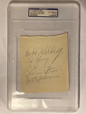 PSA/DNA Jimmie Foxx (+3 Others) SIGNED Large Cut Autograph - Rare HTF - Image 1 of 4
