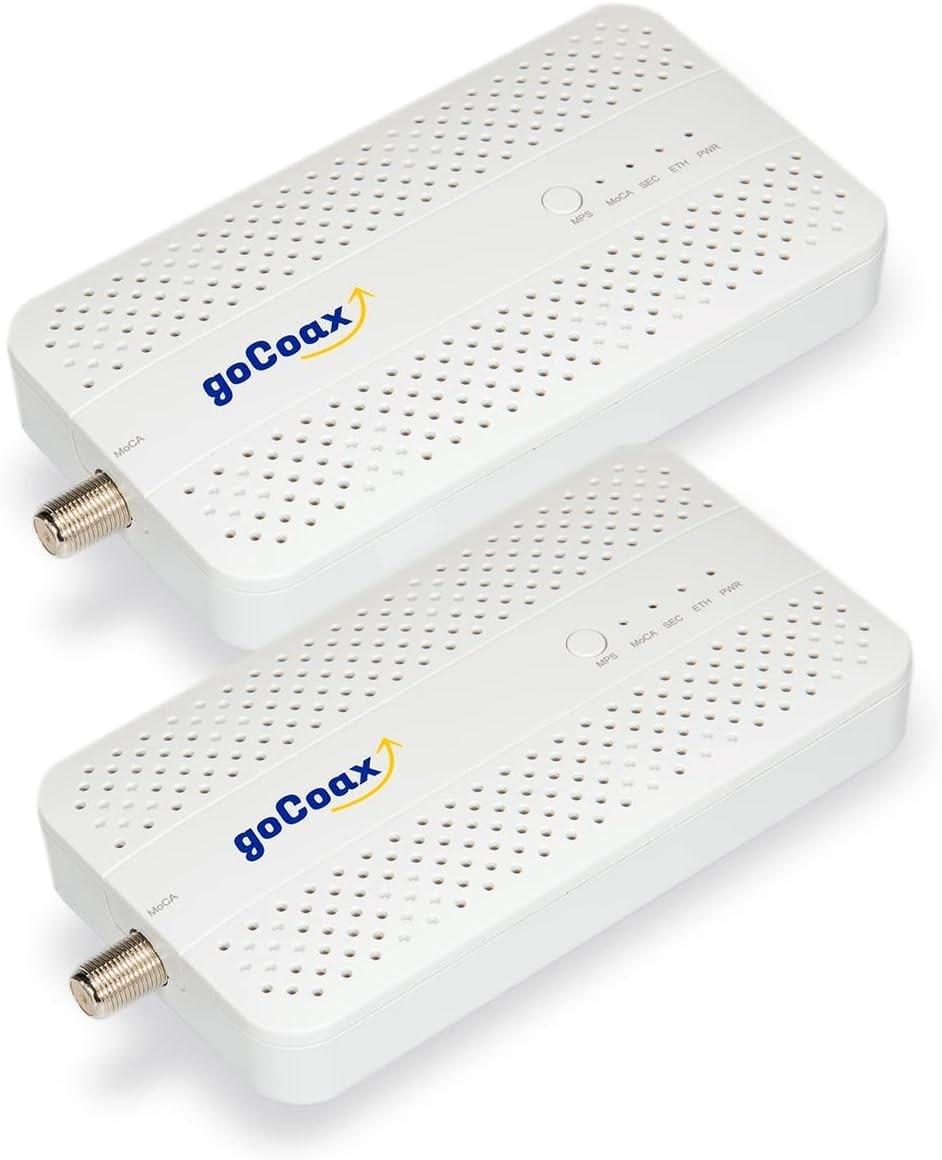 goCoax MoCA 2.5 Adapter with 2.5GbE Ethernet Port. 2-pack MA2500D