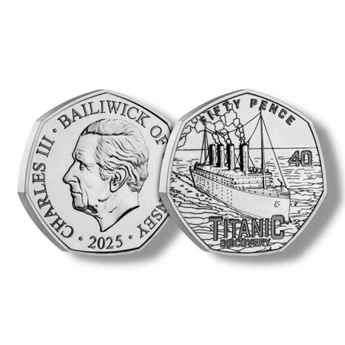 Titanic BU 50p Coin - Discovery Of The Titanic Fifty Pence Coin