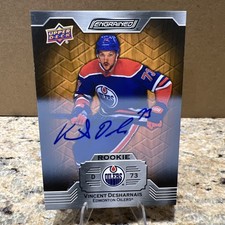 2023-24 UD Engrained Rookies Vincent Desharnais #122 AUTO Edmonton Oilers