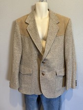 Men's Vtg PENDLETON Wool Suede Yolks Western Sport Coat Jacket USA Made Size 42