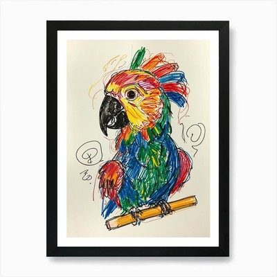 Bunter Papagei 1 Kunstdruck gerahmt Wandbild Poster Leinwanddruck Bild