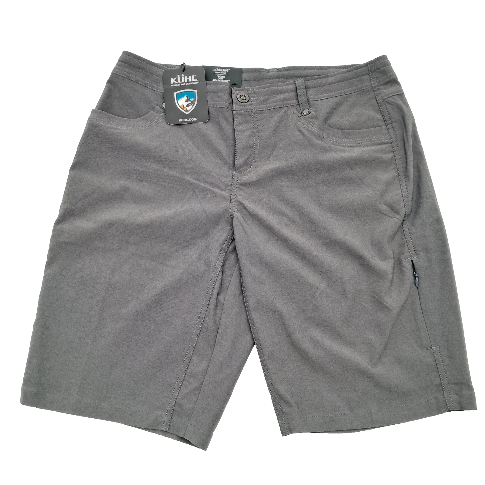 NEW Kuhl Kurve Trekr Shorts Womens 12 Charcoal Gray 11" Inseam #6355 Hiking Gorp
