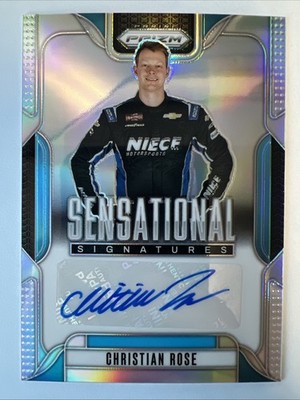 2025 Panini Prizm Racing Sensational Silver Christian Rose Auto #SS-CRS NASCAR