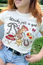 Image of Literally Just a Girl Jessie Cowgirl - Toy Story Unisex Adult Kid Tee 660808
