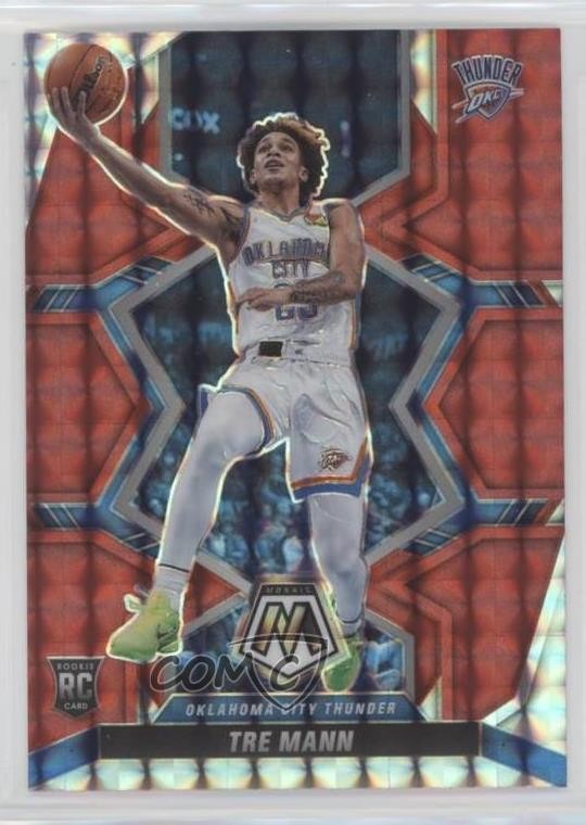 2021-22 Panini Mosaic Rookies Red Mosaic Prizm Tre Mann #212 0nr3