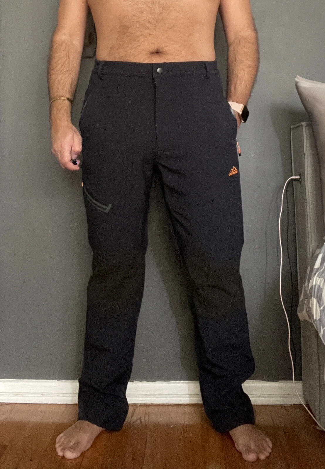 Outdoor Men's Thermal Lined Navy Size 36 Softshell Waterproof Snow Trouser Pants