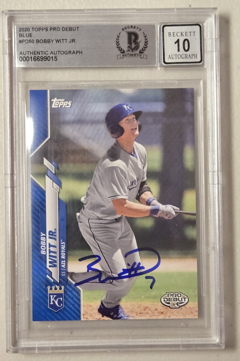 Bobby Witt Jr Signed Topps 2020 Pro Debut Blue Parallel /150