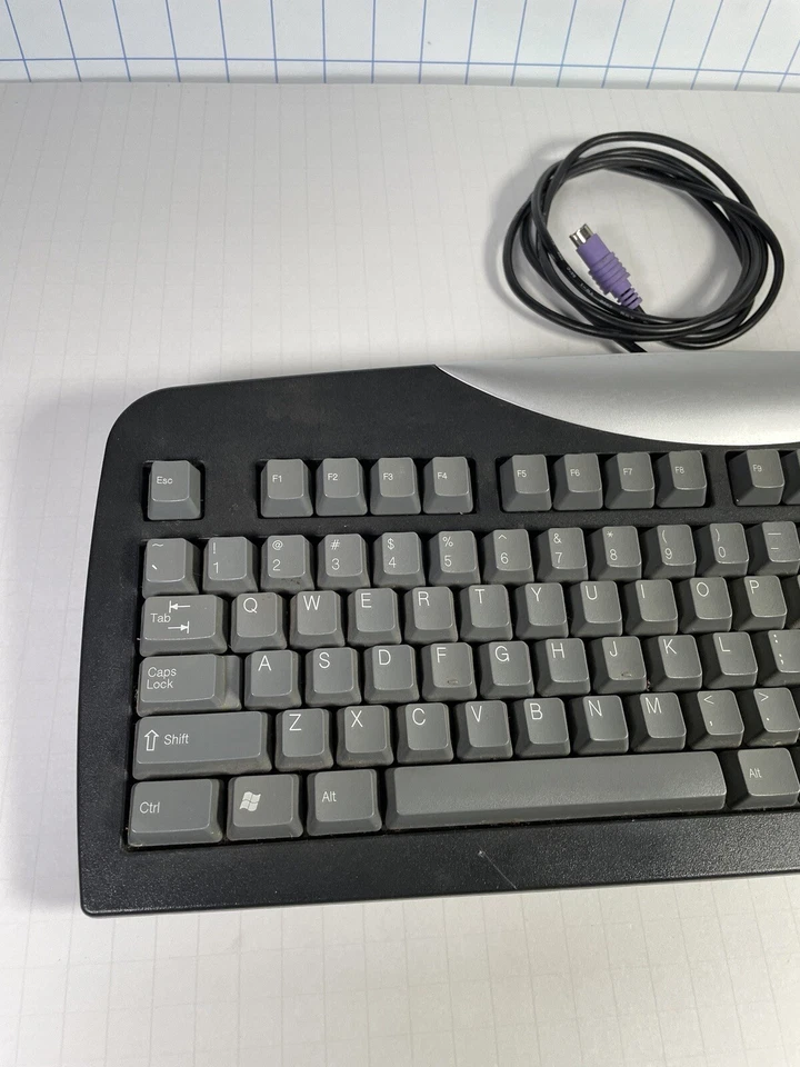 Vintage Gateway Computer Keyboard SK-9921 - Wired - Dark Grey And Silver -Works - Image 2 of 4