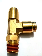 BRASS FITTINGS QUICK CONNECT DOT AIR BRAKE  3/8T X 1/4NPT MALE RUN TEE SWIVEL