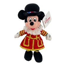 VTG 1998 Disney Store UK England Beefeater Mickey Mini Bean Bag Beanie Plush 10"