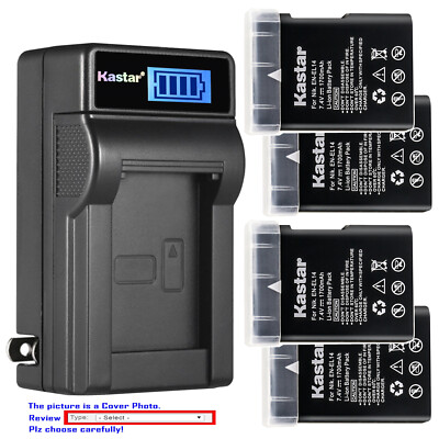 Kastar Battery LCD Wall Charger for Nikon D5200 D5300 D3100 D3200 D3300 P7000