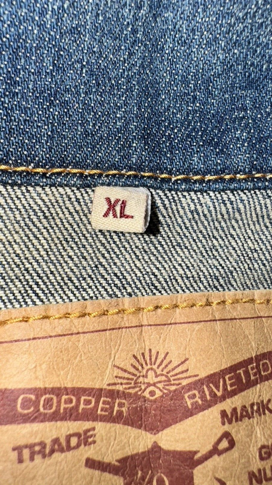 Sutters Copper Riveted Denim Jean Jacket Juniors X-Large