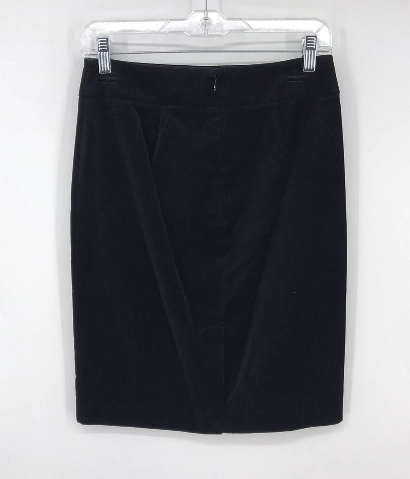 Falda de Terciopelo Recta Banana Republic Pequeña Talla 0P Negra Forrada Cremallera Trasera Nueva con Etiquetas Foto 2 de 4