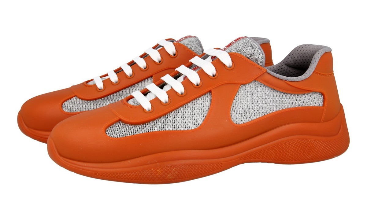 PRADA AMERICAS CUP RUBBER SNEAKERS SHOES 4E6500 ORANGE NEW PRADA AMERICAS CUP RUBBER SNEAKERS SHOES 4E6500 ORANGE NEW