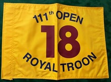 111th - 1982 Open at Royal Troon Golf Pin Flag (Winner Tom Watson) Not Signed