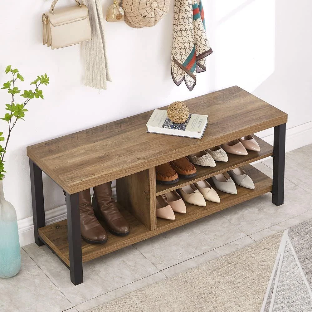 Shoe Storage, Shoe Storage Bench, Entryway Bench, Industrial Bench