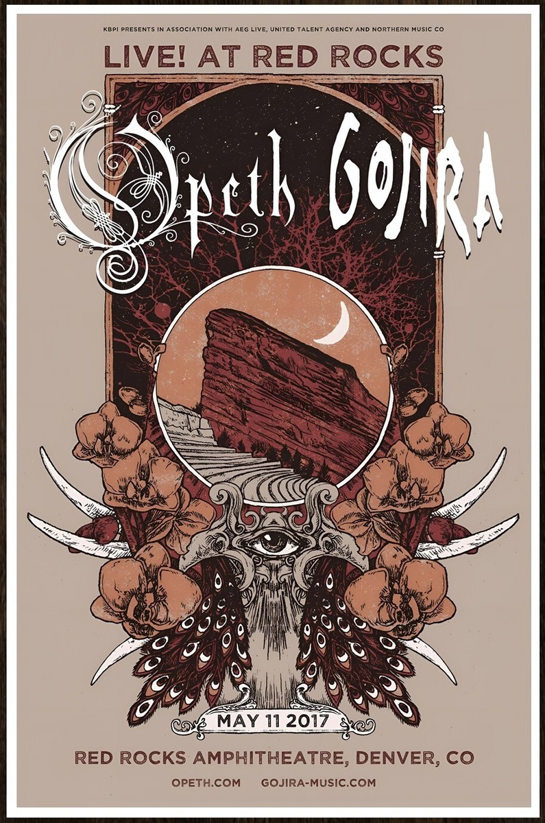 OPETH | GOJIRA Live At Red Rocks Ltd Ed RARE Poster