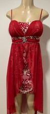 New women fashion sexy elegant burgandy chiffon lace low high knee dress- m