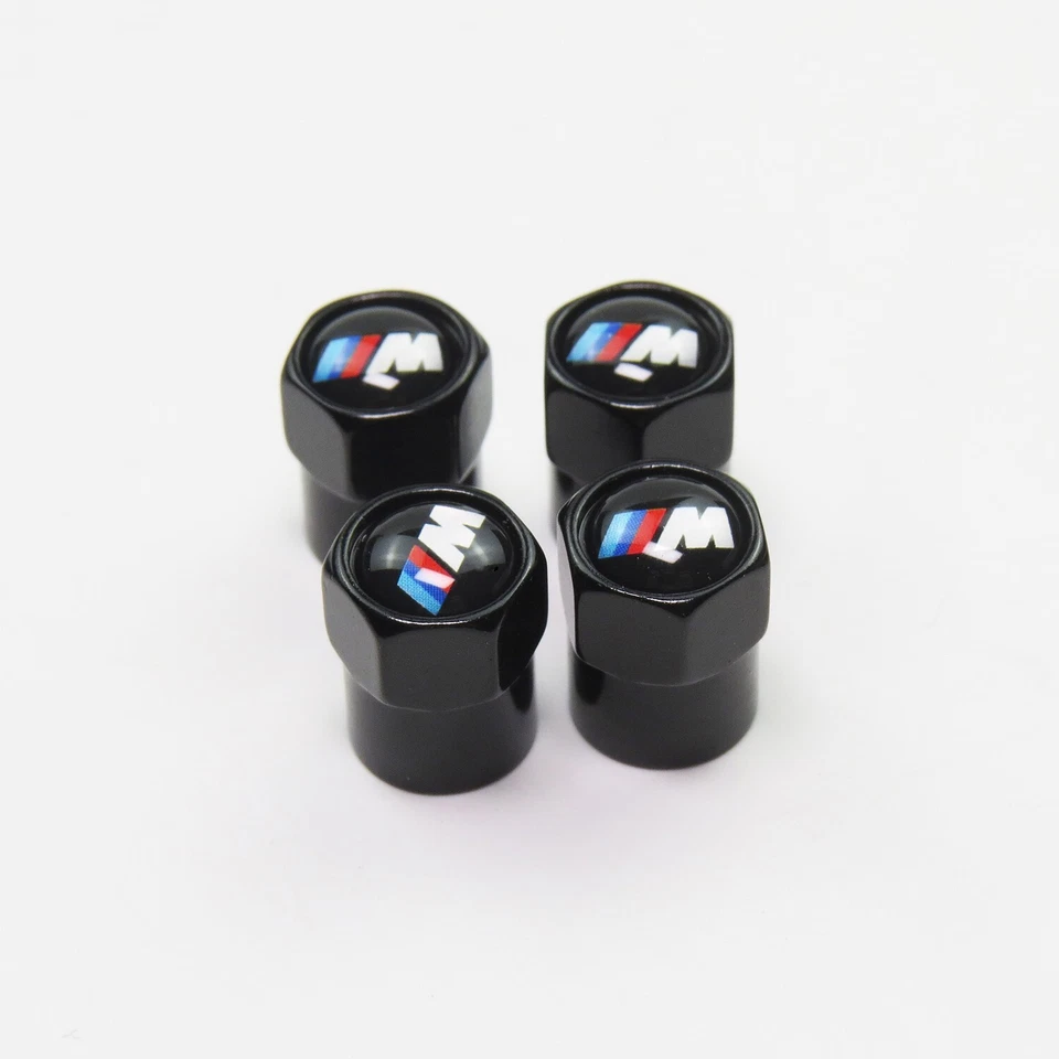 Compatible with BMW M 4Pcs Tire Valve Stem Caps Black Anodized Aluminum Set - Image 2 of 4