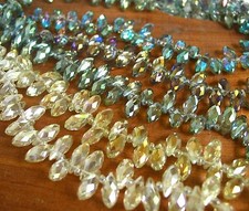 PICK 100pcs 8mm 12mm Half Plated Crystal Glass Faceted Beads drop briolette