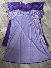 TWO 2 ONLY NECESSITIES NIGHTGOWNS - SIZE 2X 26/28 Lavender purple