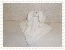㉓ - Doudou Semi Plat Carré Lapin Blanc     J-Line Oscar
