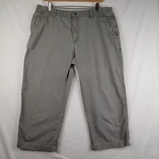 Columbia ROC Pants Womens 16 Stone Gray Capri Chino Hiking Outdoors 100% Cotton
