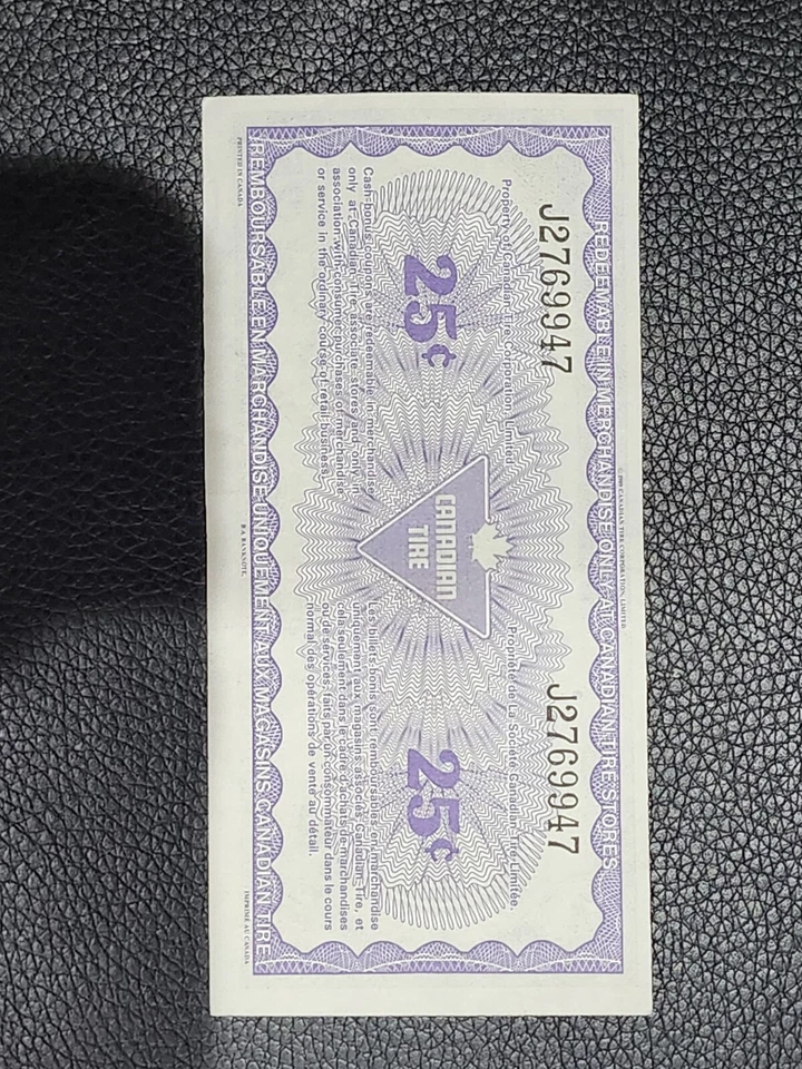 CTC Canadian Tire Money 1989 Coupon 25c Very Good Condition.... - Image 2 of 2