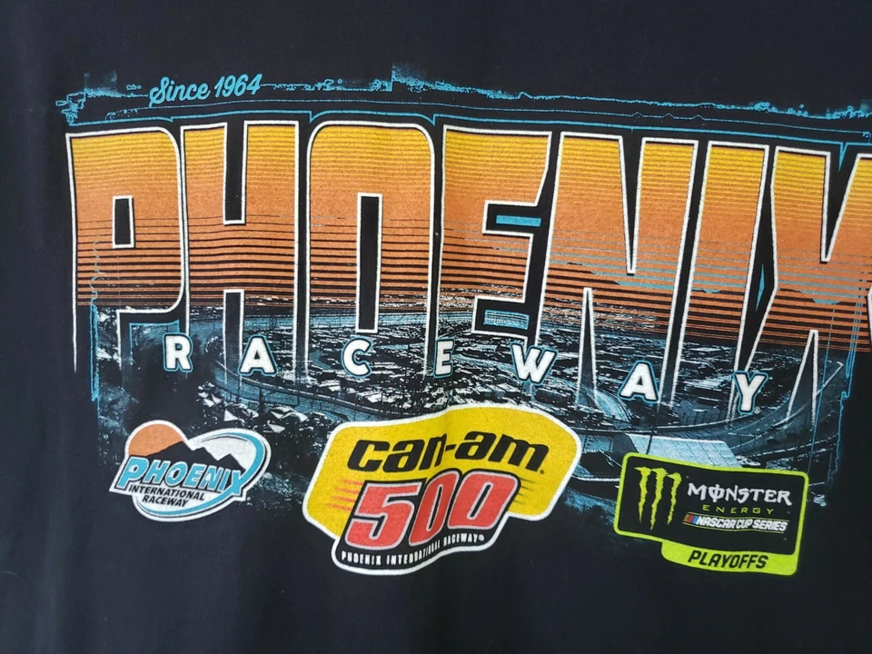 Camiseta Nascar Unisex Manga Corta Negra Gráfica Phoenix Can-AM 500 2017 Talla XL Foto 3 de 4
