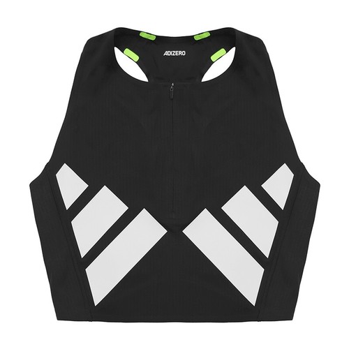 adidas Adizero Road to Records Crop Top Women's Running Tank Top AsiaFit JM7808 - Picture 2 of 6