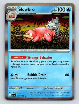 Stage 1 Slowbro HP 100 Strange Behavior Bubble Drain Rarity Blue