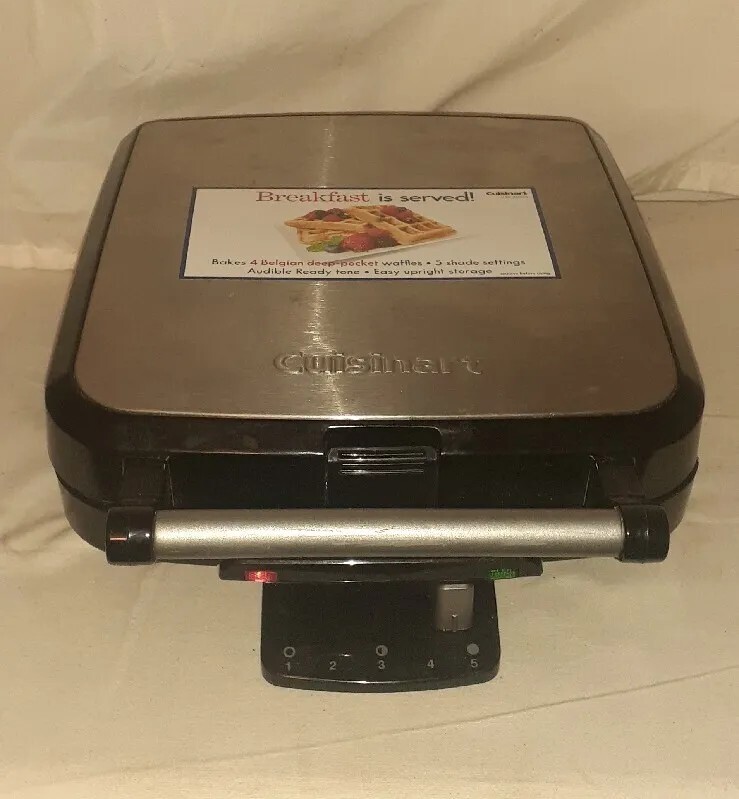 Cuisinart 4-Slice Belgian Waffle Maker with Non-Stick Stainless Steel Top WAF100-image