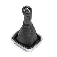 Pomello Leva del Cambio per VW Polo 5 V 6R 6C 5 Marce Nero Pelle con Cuffia