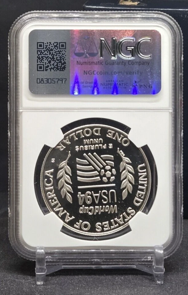 1994 S WORLD CUP - SOCCER - $1 - NGC PF69 UC - SILVER COIN - BROWN LABEL /w OGP - Image 4 of 4