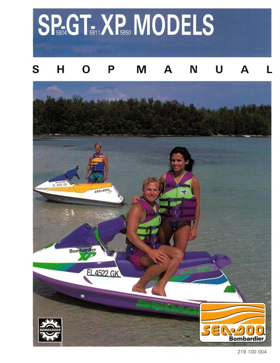 seaページ Sea-Doo 1991 SP GT XP 5804 5811 5850 PWC Shop Repair Manual