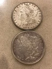 Two (2) 1878 Rev 78 $1 Morgan Silver Dollar US Coin VF Very Fine - Excellent