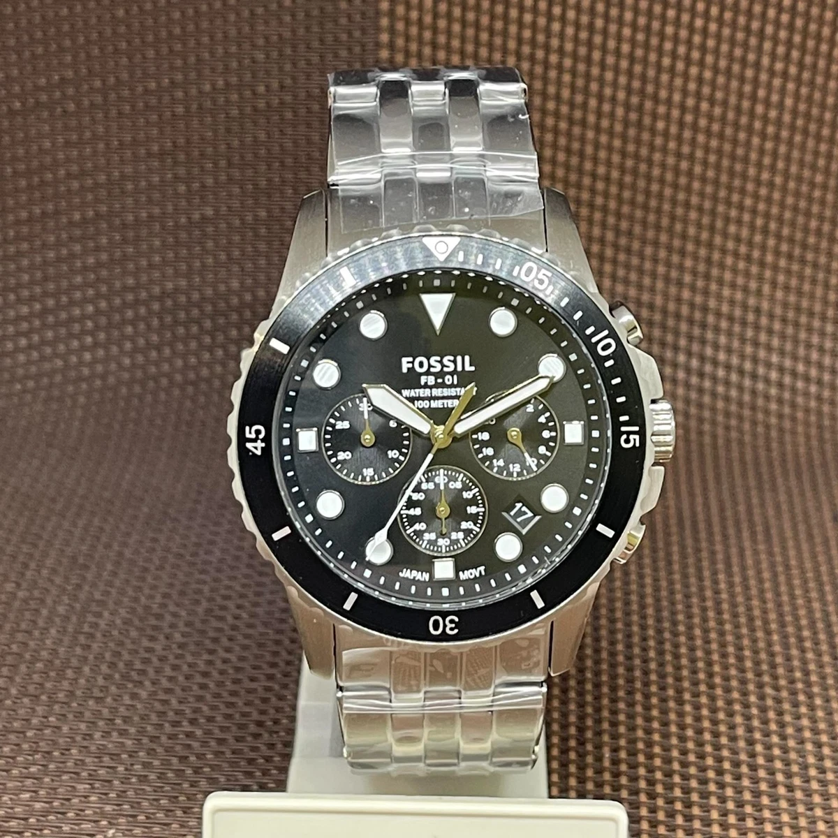 Fossil FS5837 Black FB-01 Chronograph Stainless Steel Men's Quartz Casual Watch
